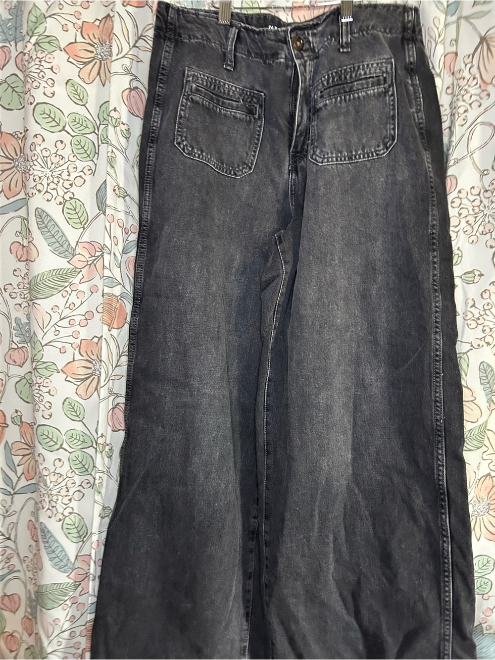 Old Navy Black Washed Wide Leg Jeans